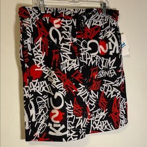 Fresh Men's Graffiti Board Shorts - Black, White, Red